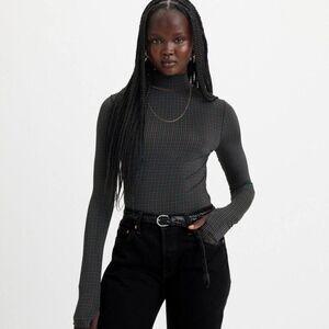 Levi's Mammoth Second Skin Top Mockneck Checkered Plaid